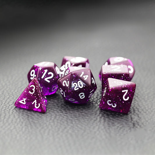 Purple Starry Acrylic Board Game Multi-sided Dice Set
